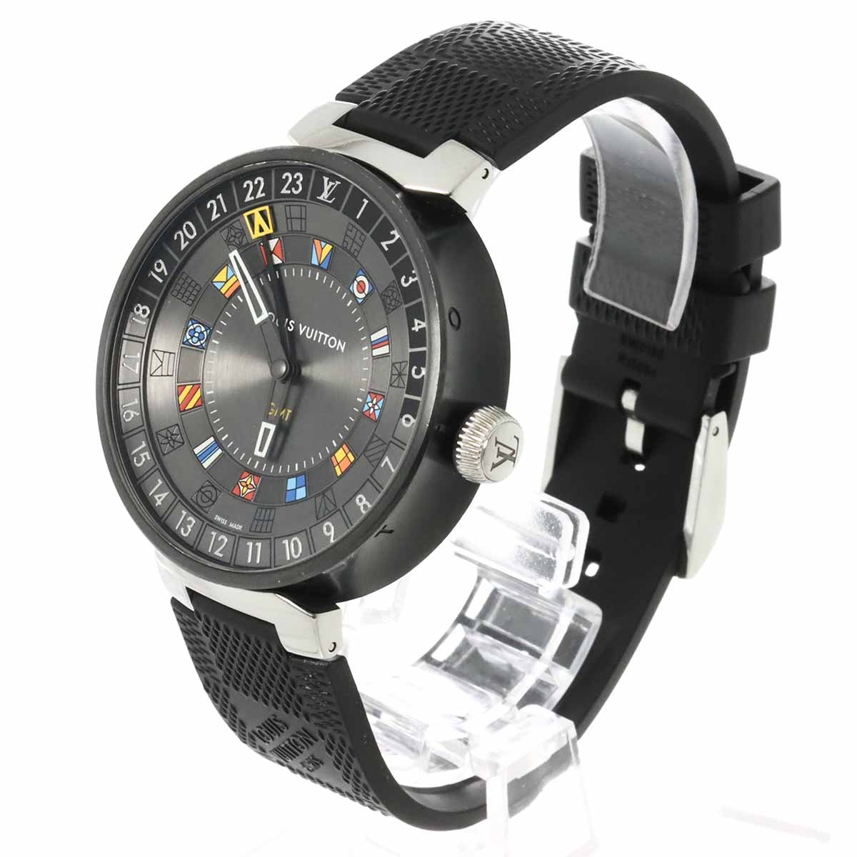 Tambour Moon Dual Time GMT QA097 Quarts Mens Watch