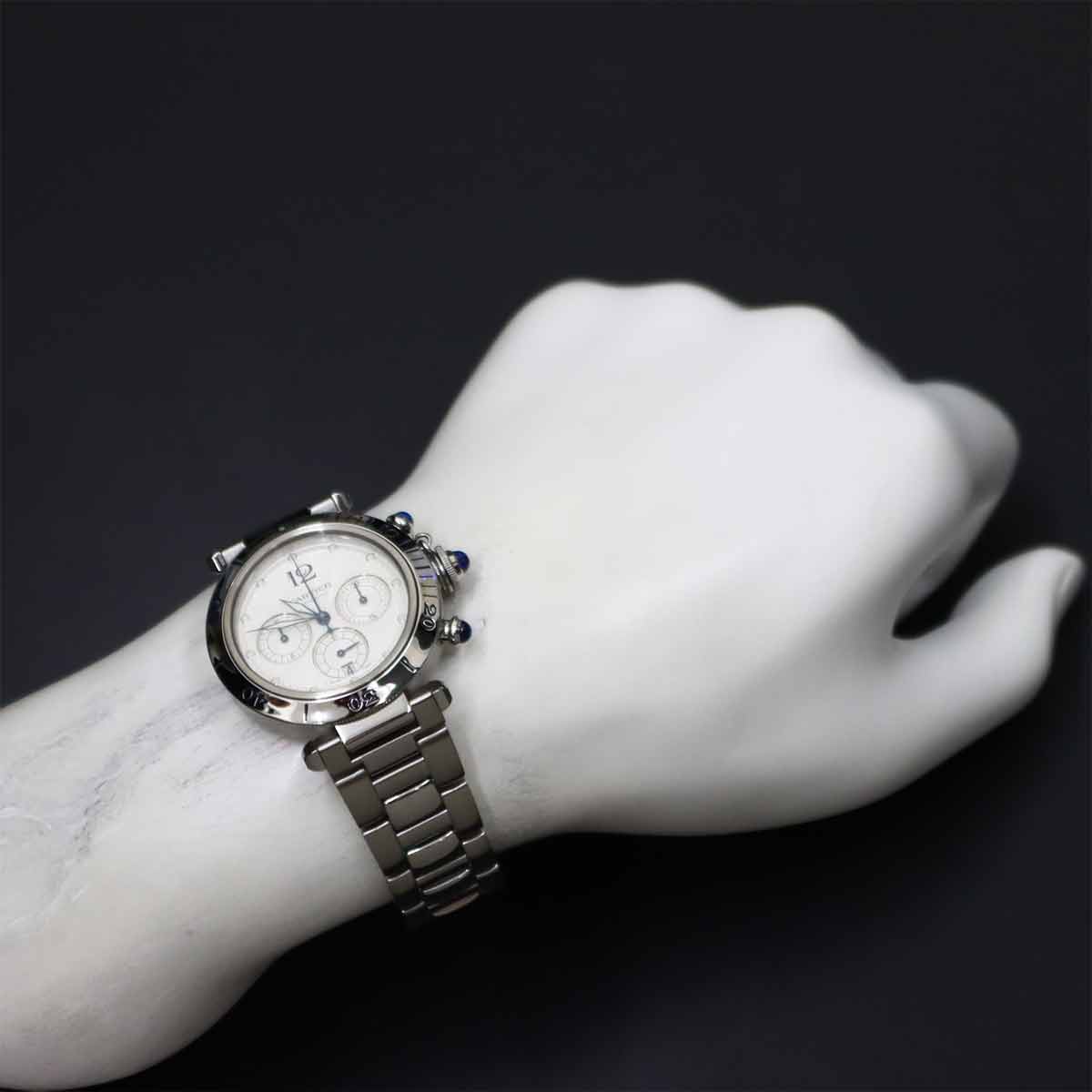 Pasha 38mm W31030H3 Chronograph Date Automatic Silver Dial