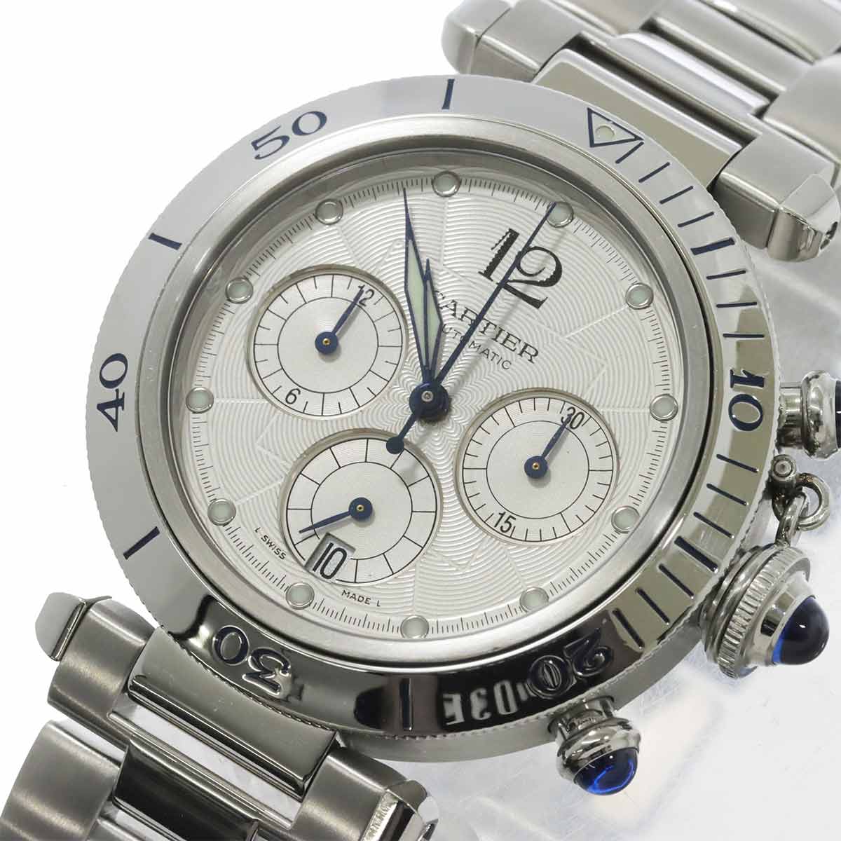 Pasha 38mm W31030H3 Chronograph Date Automatic Silver Dial