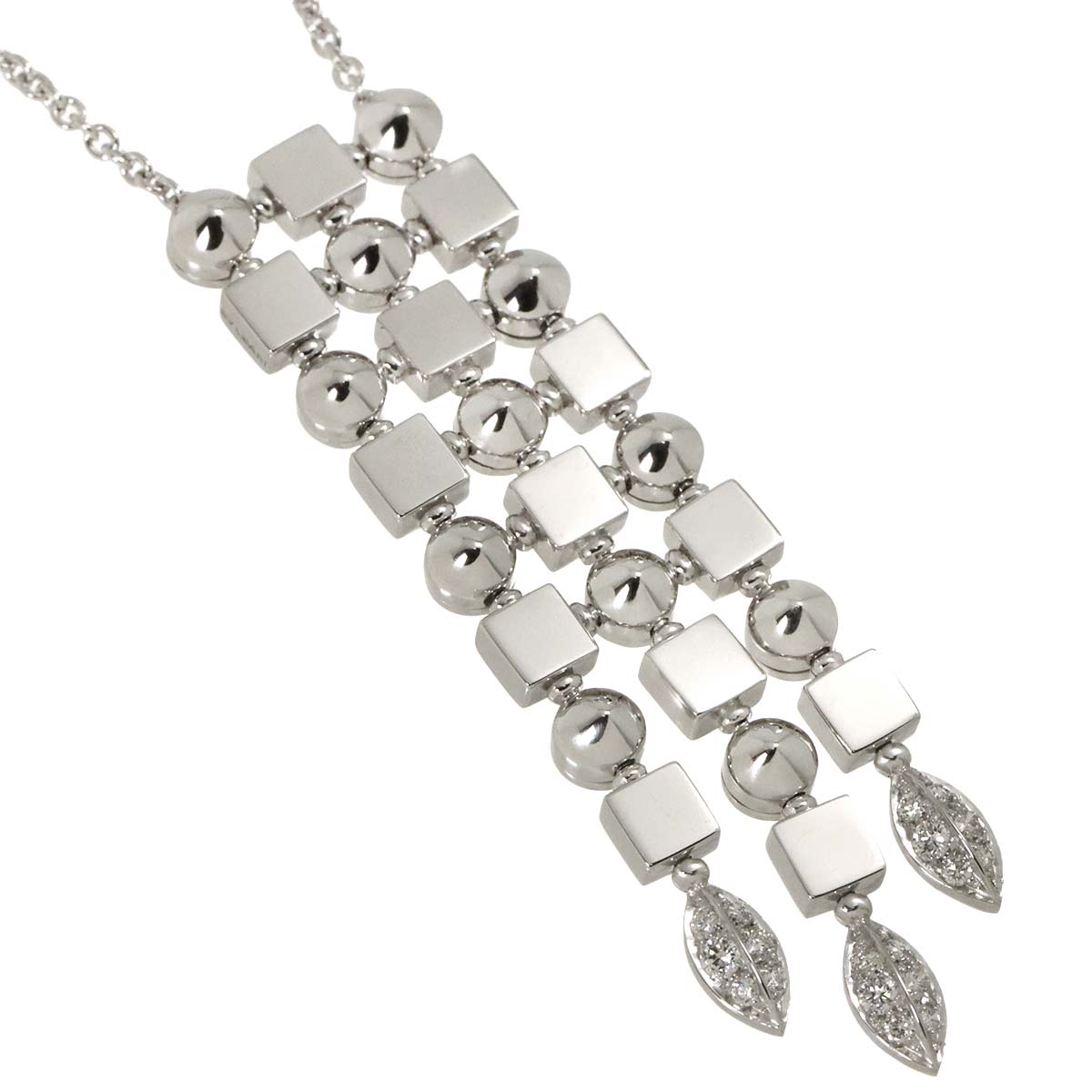 Diamond Necklace 18K White Gold 750