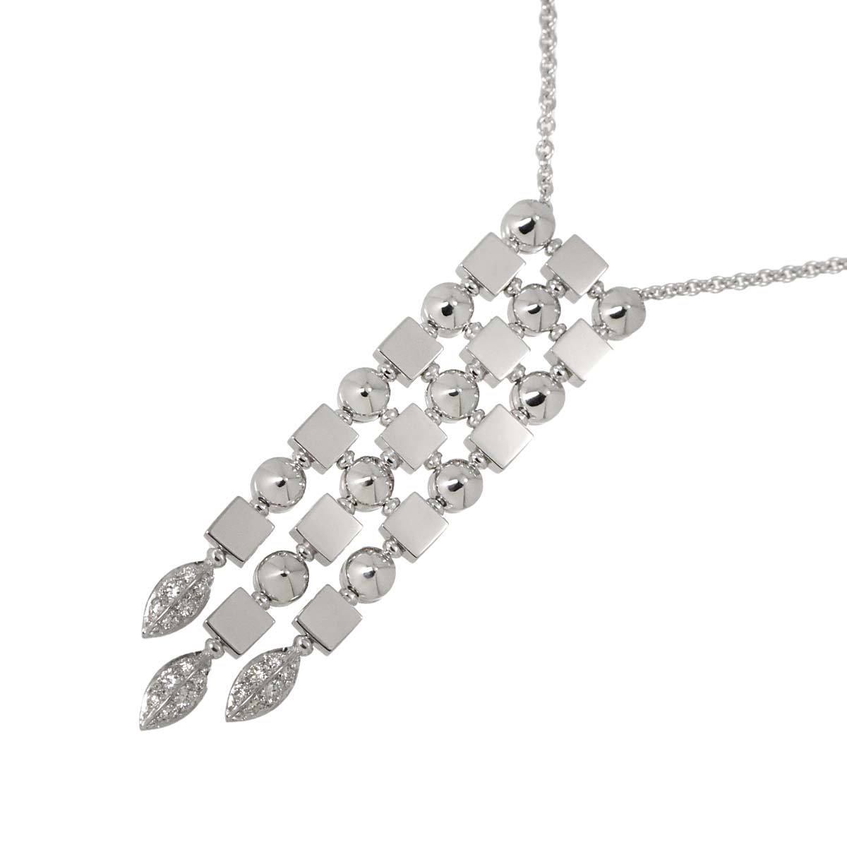 Diamond Necklace 18K White Gold 750