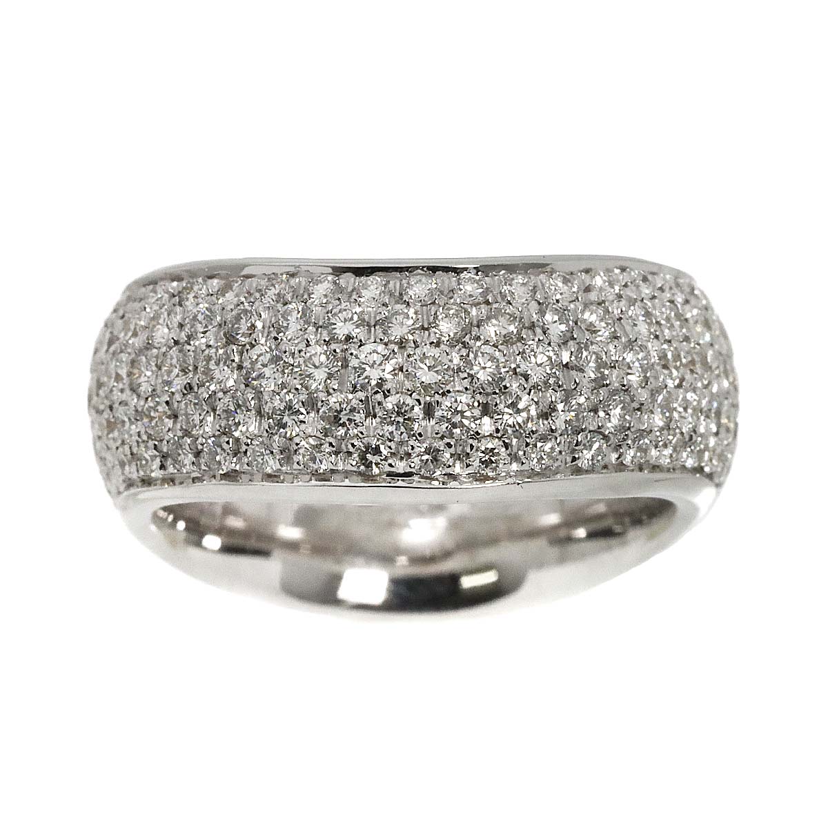 Pomellato Pave Diamond Ring 18K White Gold 750 Size5.75-6(US)