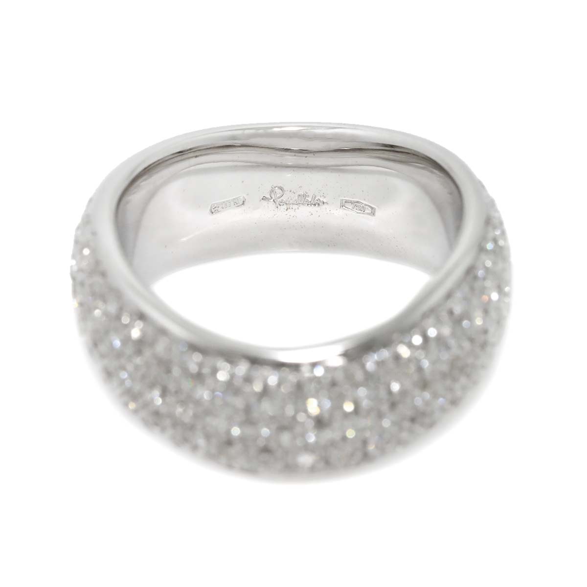 Pomellato Pave Diamond Ring 18K White Gold 750 Size5.75-6(US)