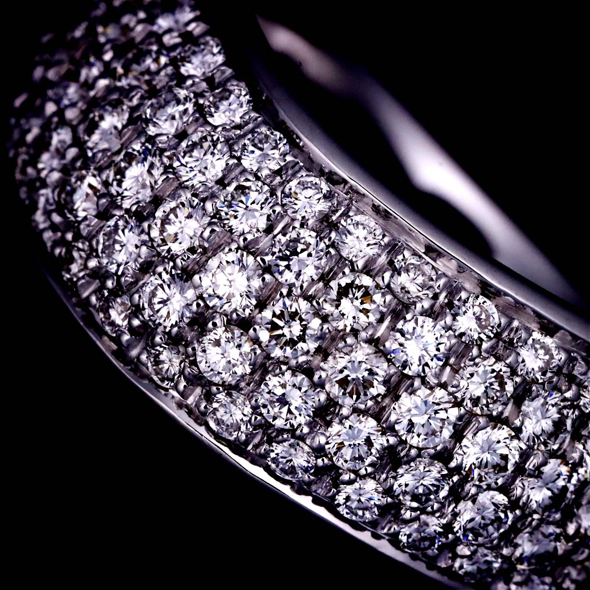 Pomellato Pave Diamond Ring 18K White Gold 750 Size5.75-6(US)