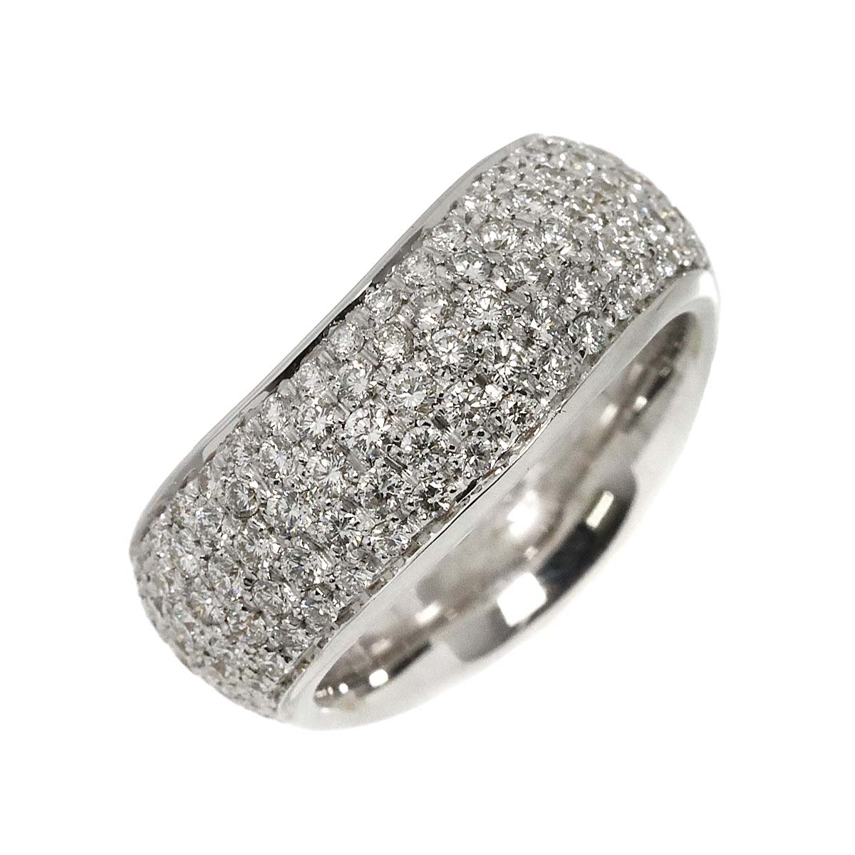 Pomellato Pave Diamond Ring 18K White Gold 750 Size5.75-6(US)