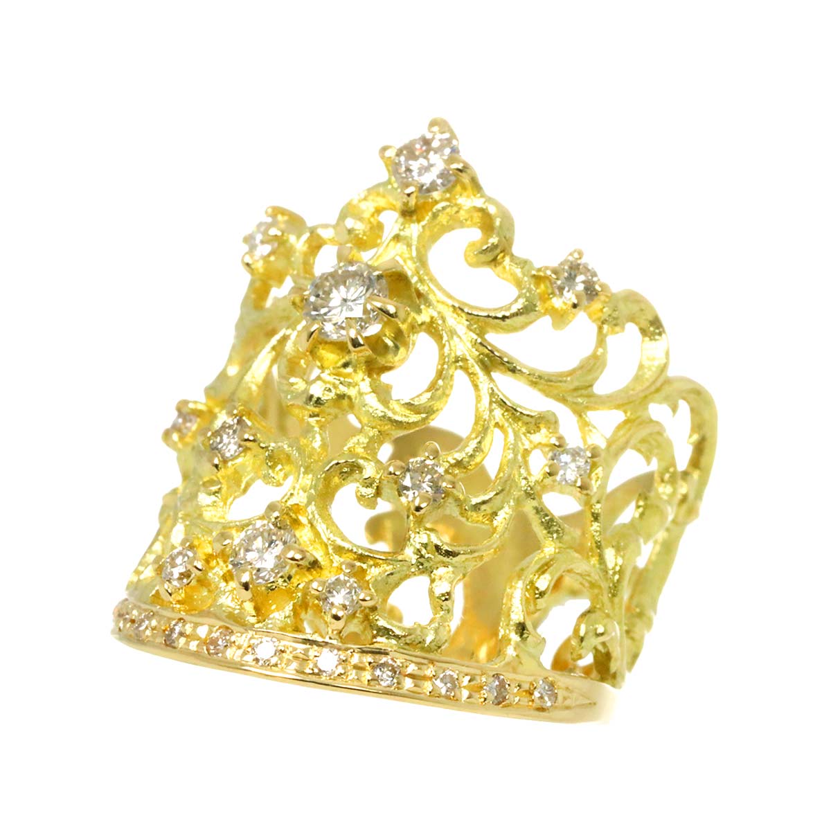 Diamond 0.67ct Ring 18K K18 YG Yellow Gold 750 size7.25(US)