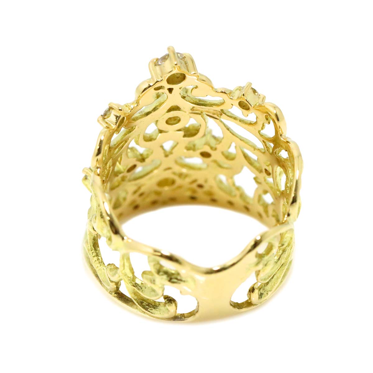 Diamond 0.67ct Ring 18K K18 YG Yellow Gold 750 size7.25(US)