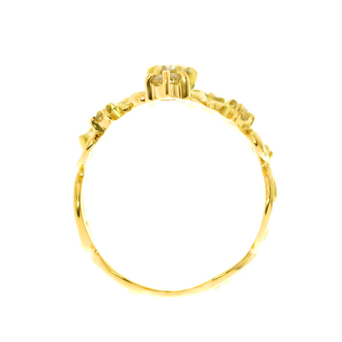 Diamond 0.67ct Ring 18K K18 YG Yellow Gold 750 size7.25(US)