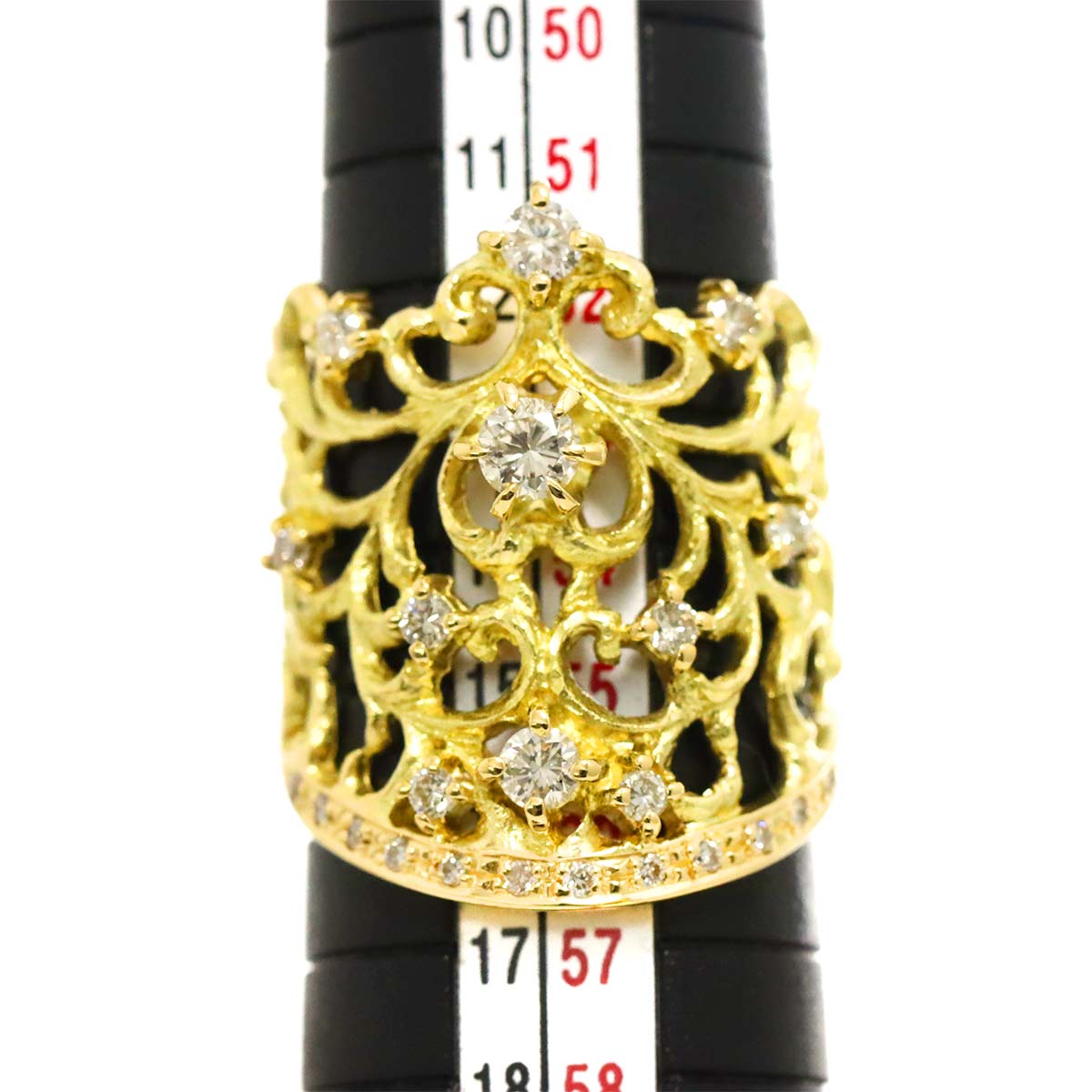 Diamond 0.67ct Ring 18K K18 YG Yellow Gold 750 size7.25(US)