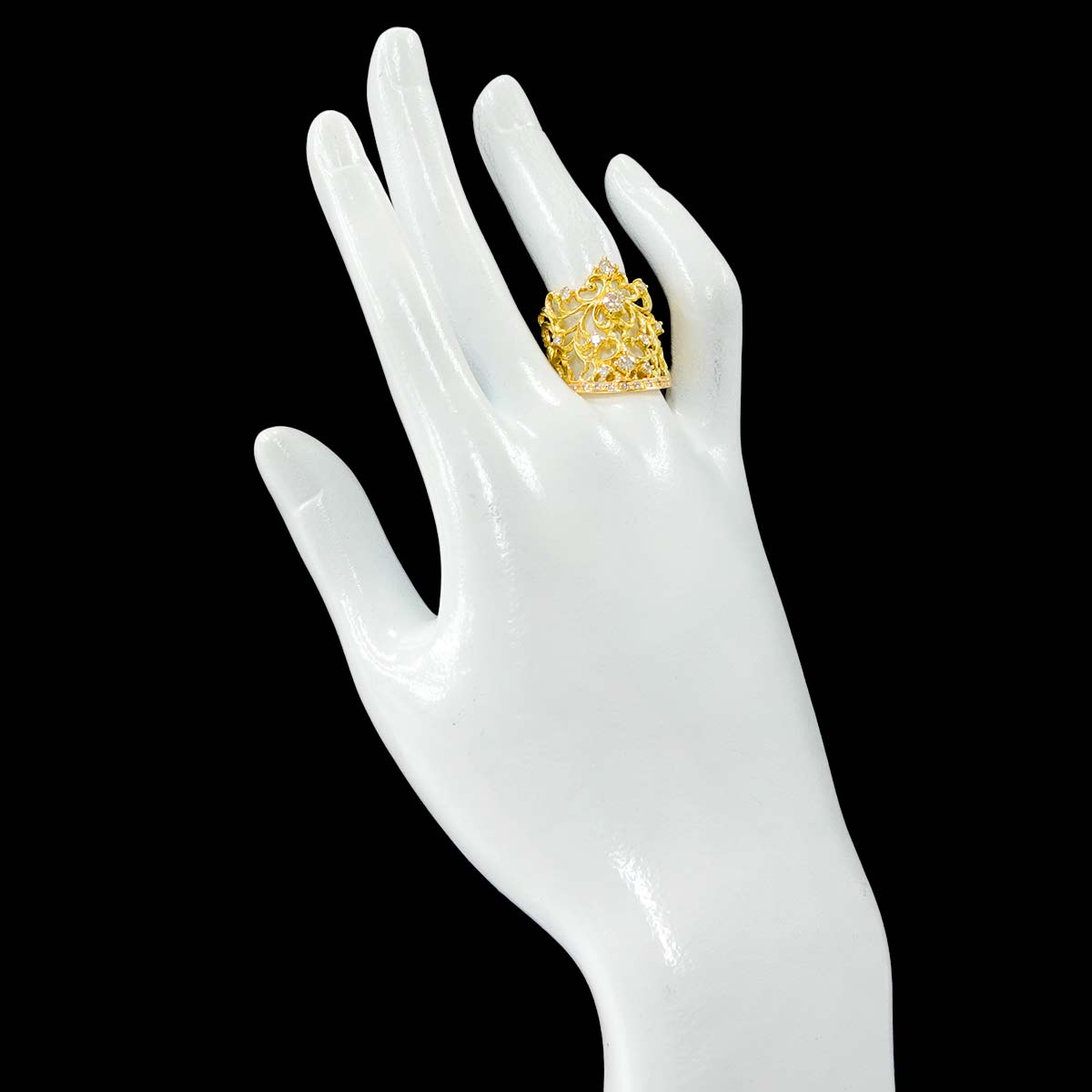 Diamond 0.67ct Ring 18K K18 YG Yellow Gold 750 size7.25(US)