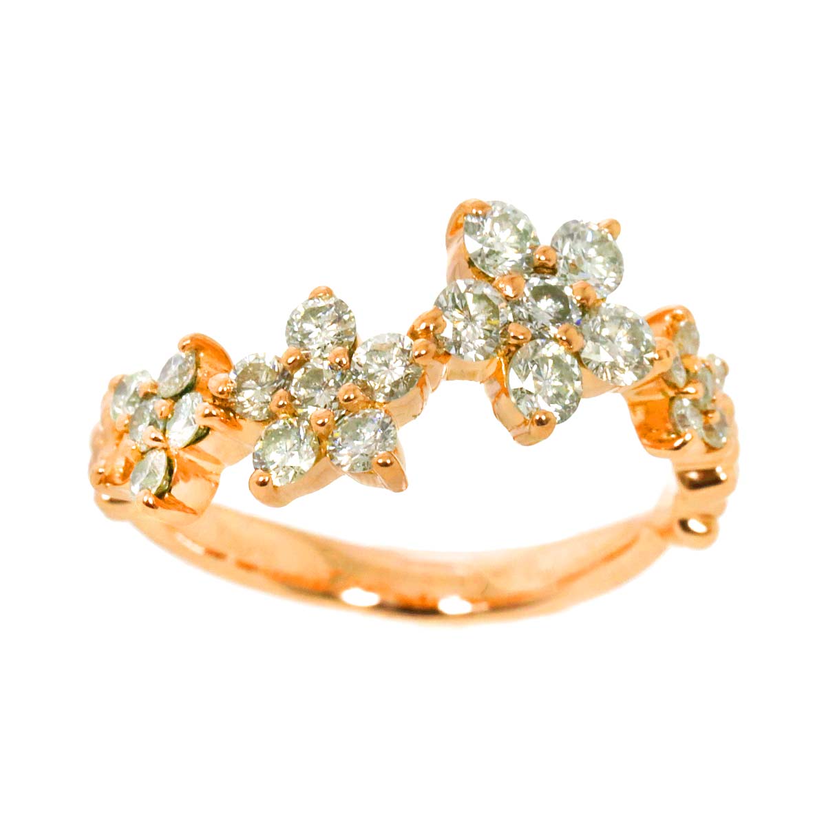 Diamond 0.75ct Ring 18K PG Pink Gold 750 Size4.5(US)