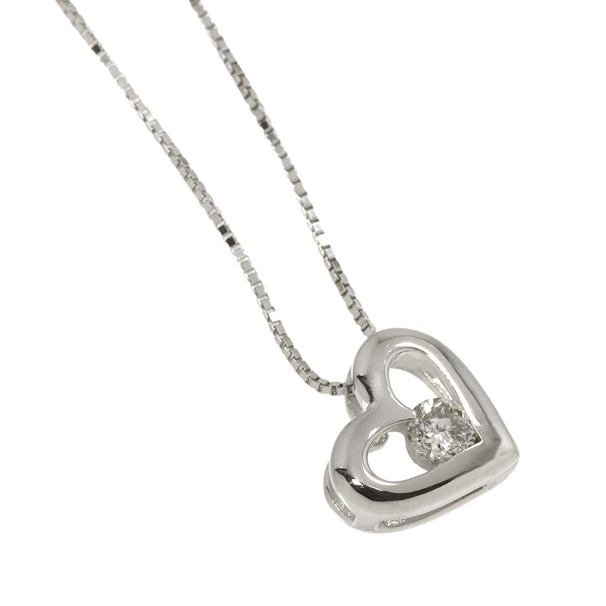 Diamond 0.10ct Necklace 18K WG White Gold 750