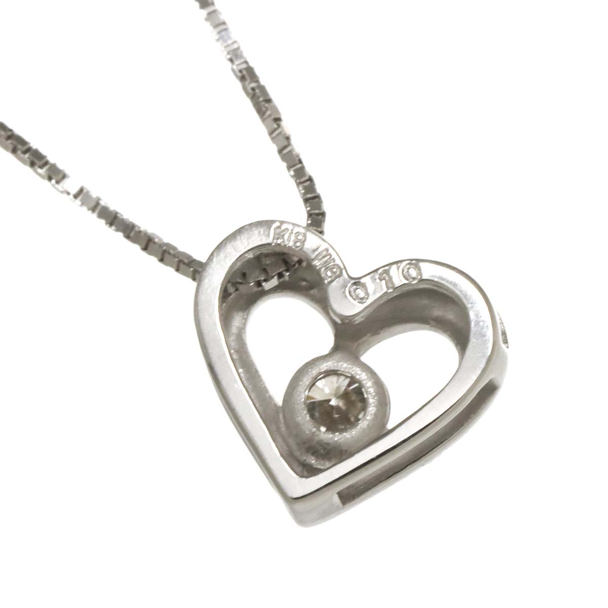 Diamond 0.10ct Necklace 18K WG White Gold 750