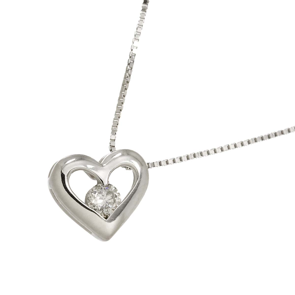 Diamond 0.10ct Necklace 18K WG White Gold 750