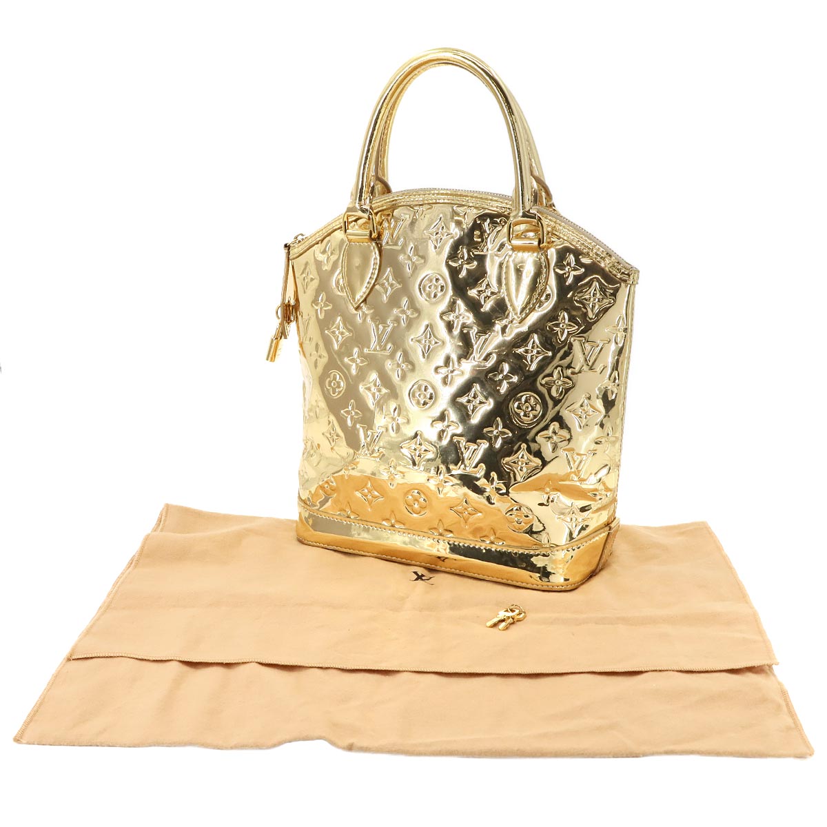 Monogram Miroir Lock it Hand Bag Gold M95450 Purse