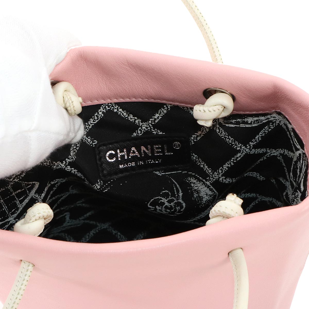 Essential Tote Bag Leather Pink White A46880 Purse