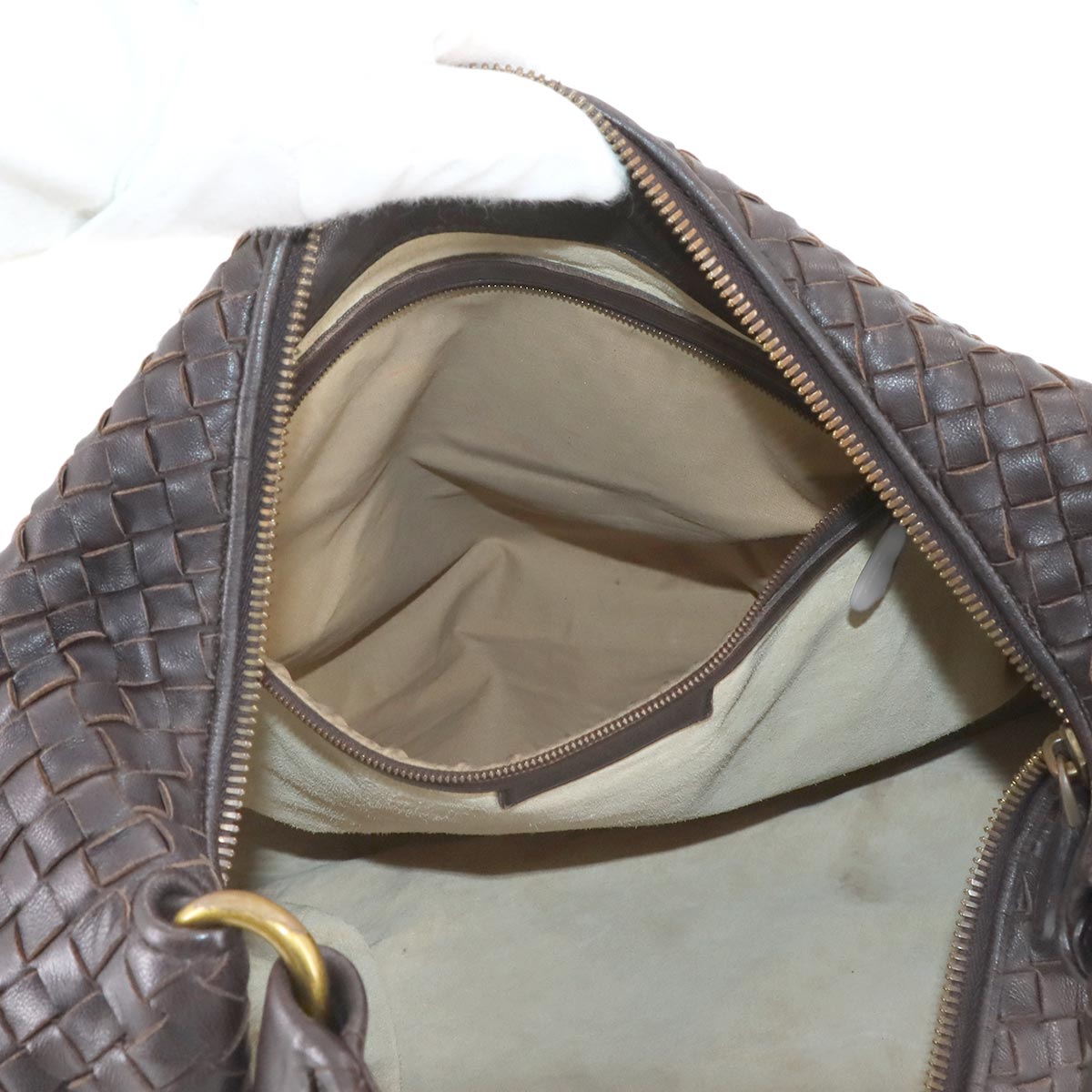 Intrecciato Shoulder Bag Leather Brown 181347 Purse