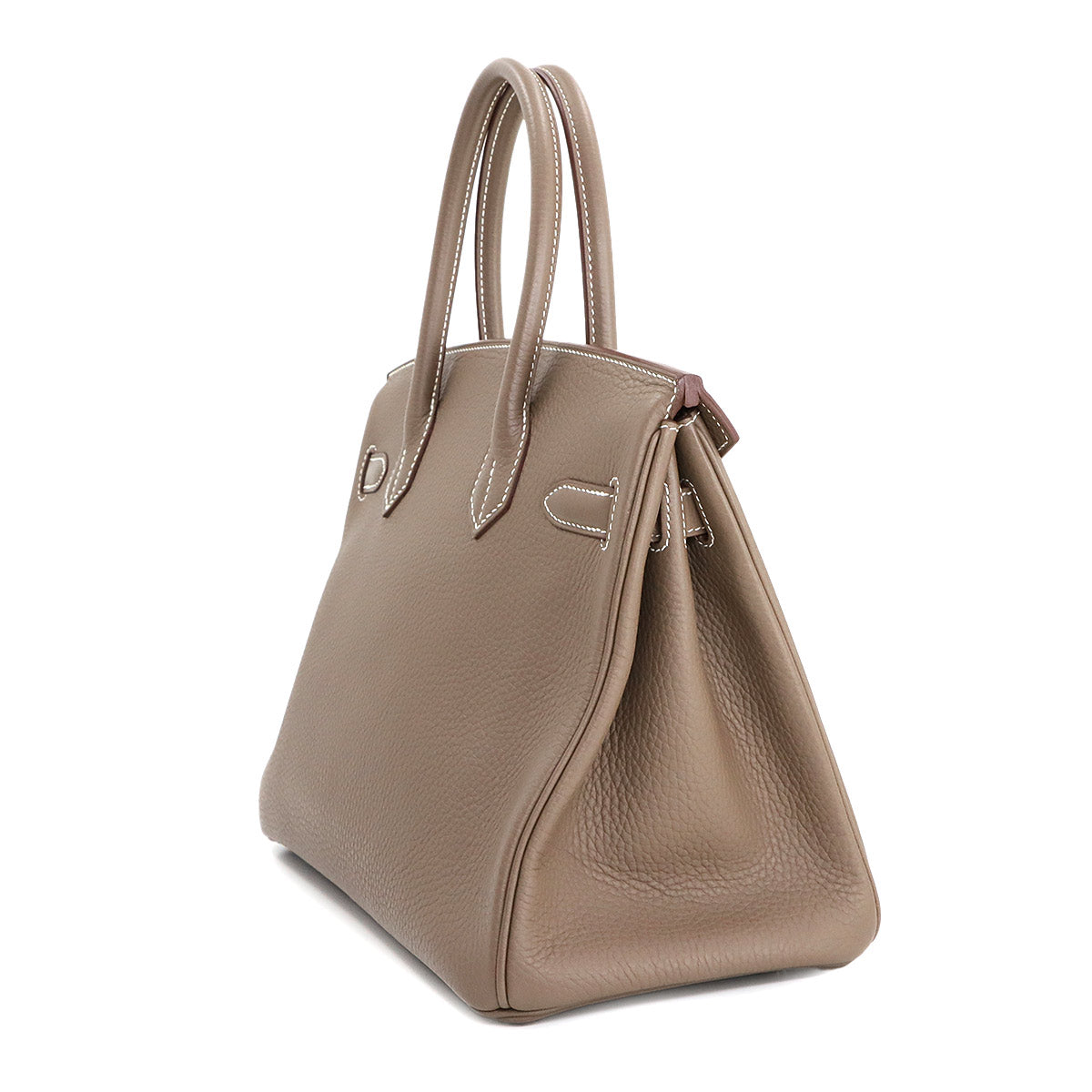 Birkin 30 Hand Bag Taurillon Clemence Etoupe Purse Beige