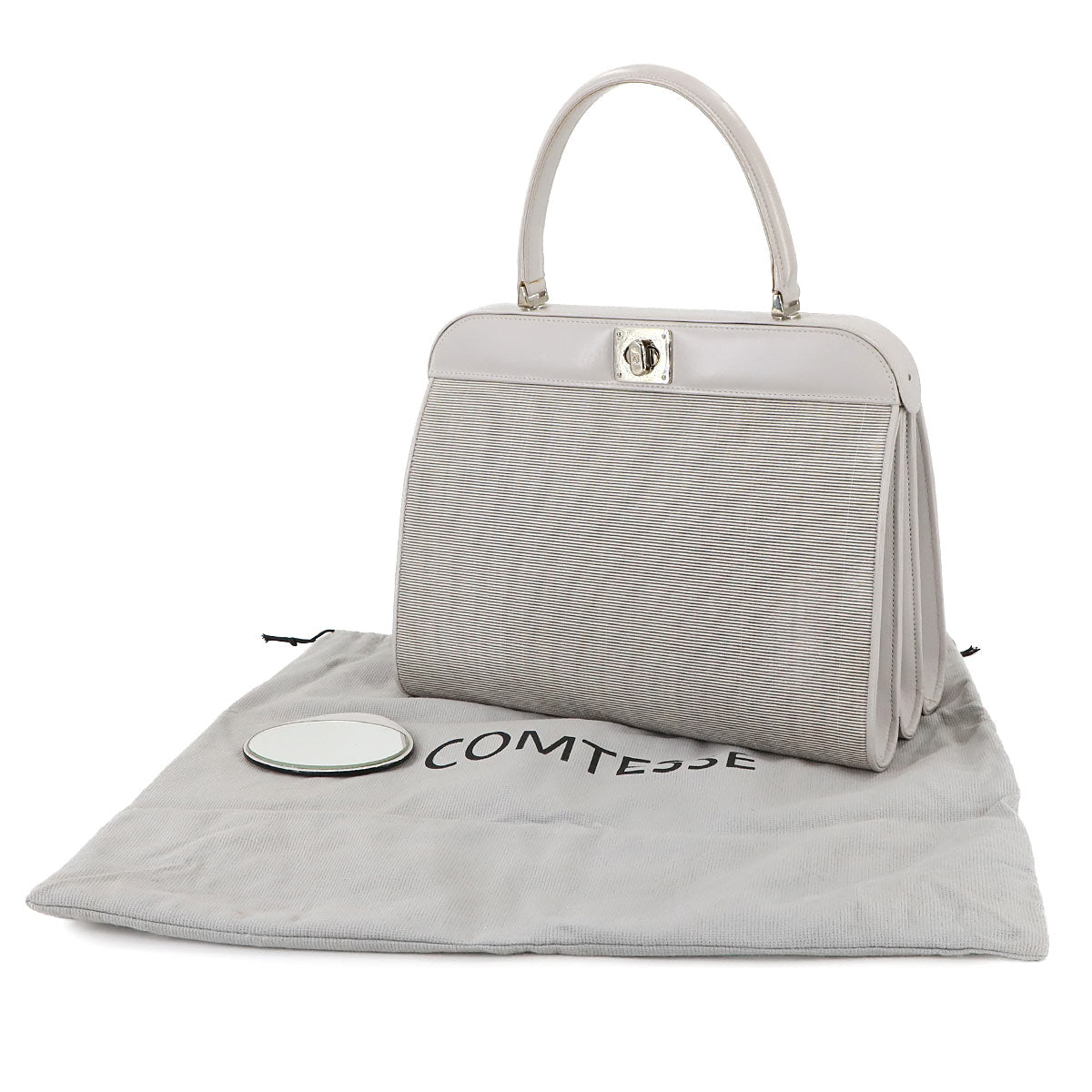 Hand Bag Horse Hair Leather Gray