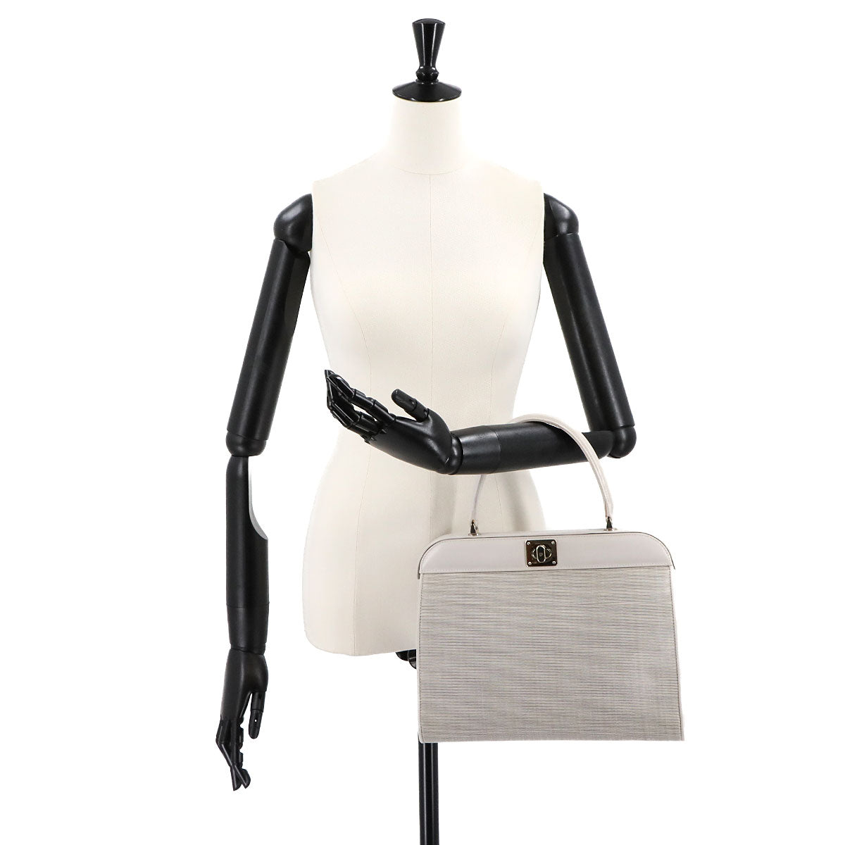 Hand Bag Horse Hair Leather Gray