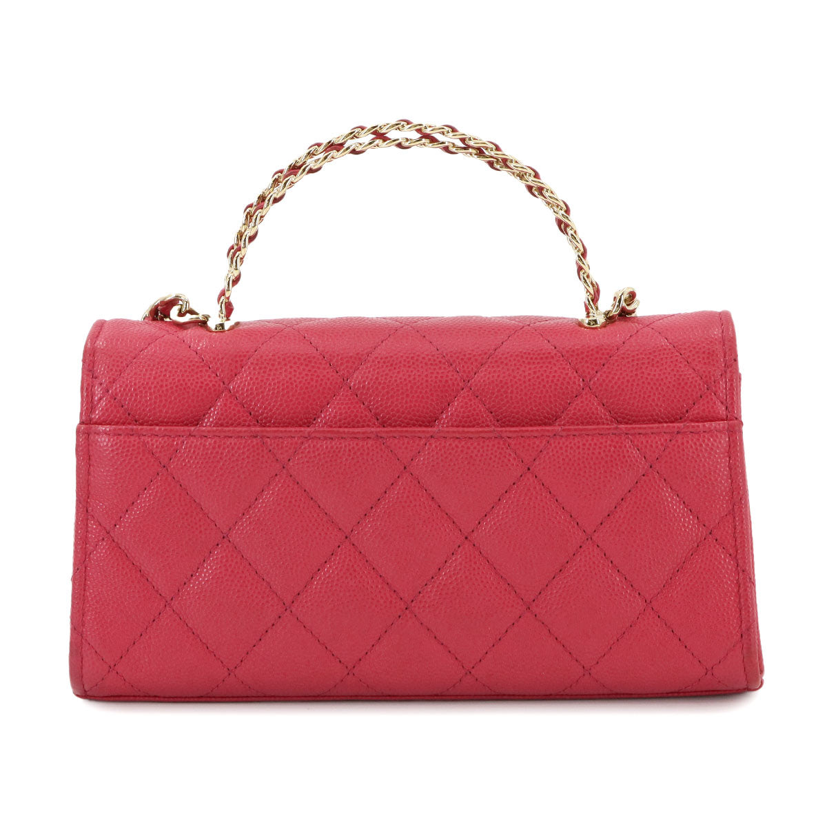 Matelasse Hand Shoulder Bag Caviar Skin Leather Pink AP3238