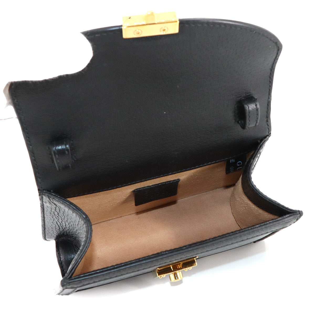 Ophidia Mini Hand Chain Shoulder Bag Leather Black 779834 Purse