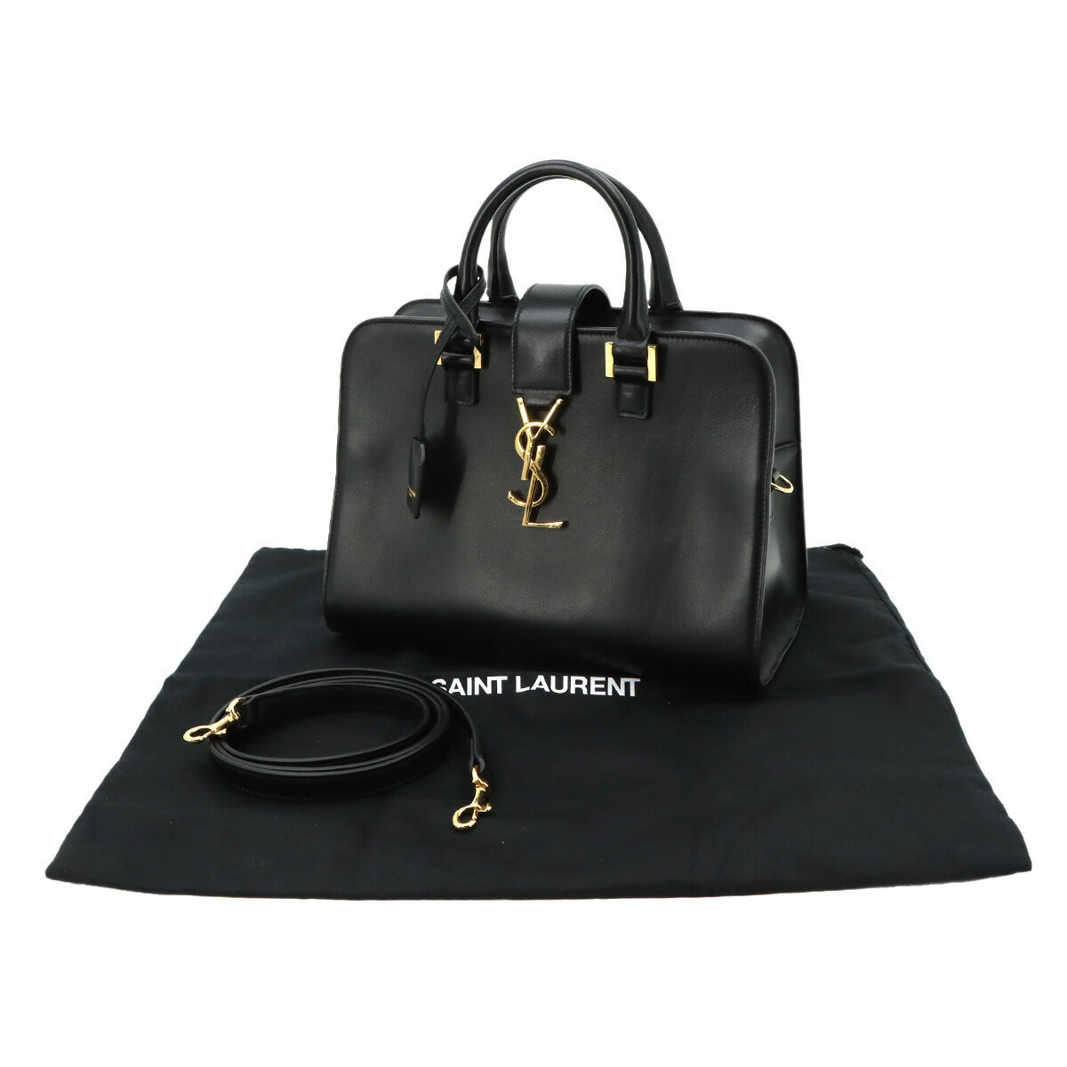 Baby Cabas Hand Shoulder Bag Leather Black 568853