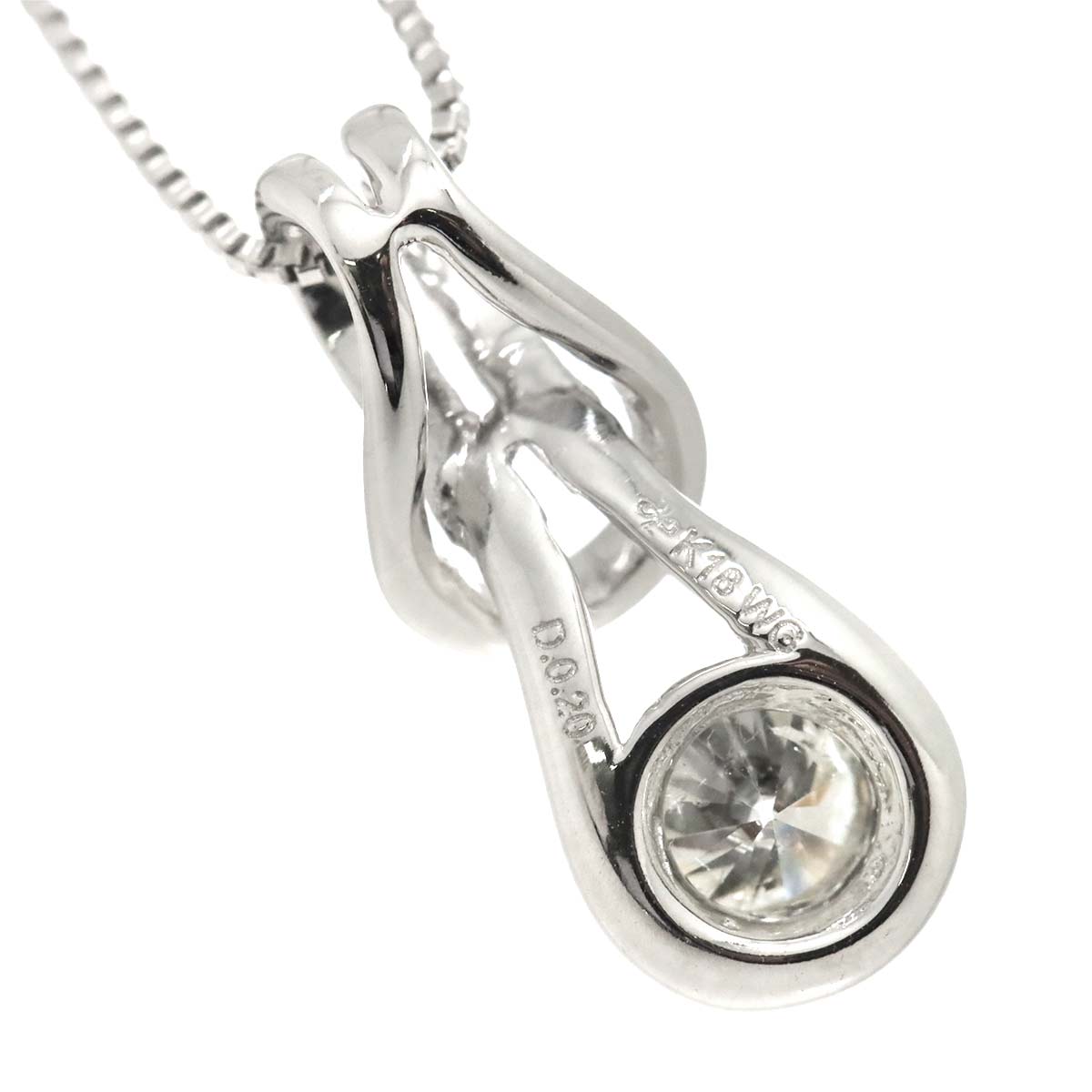 Diamond 0.20ct Necklace 18K WG White Gold 750