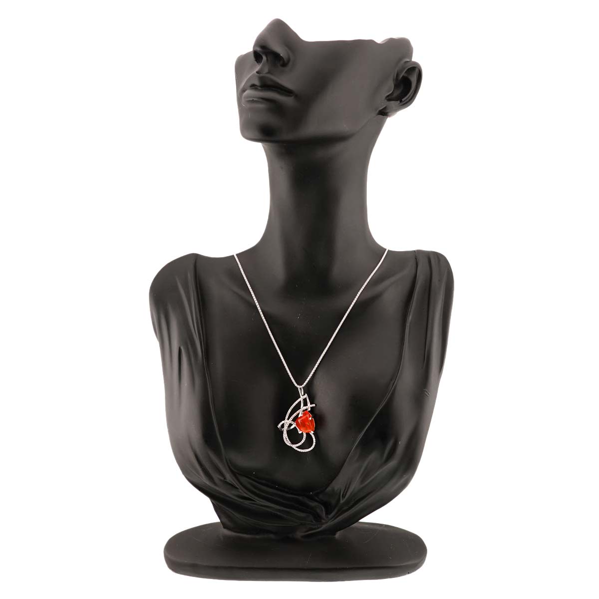 Opal 5.26 Diamond 0.48ct Necklace 14K WG White Gold 585