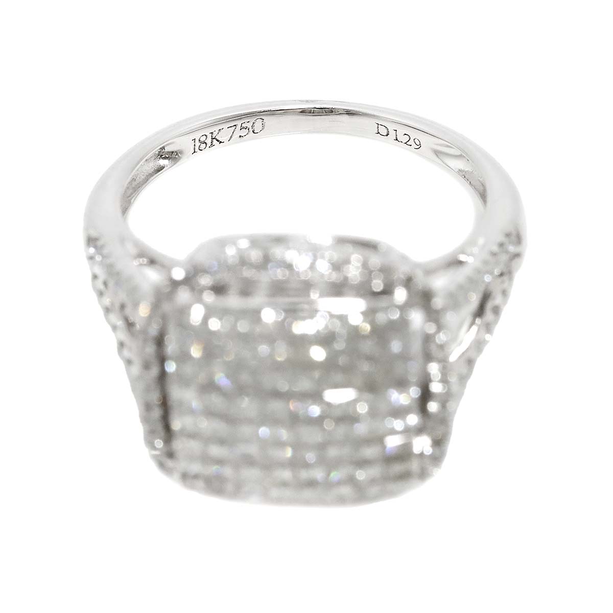 Diamond 1.29ct Ring 18K K18 WG White Gold size6(US)