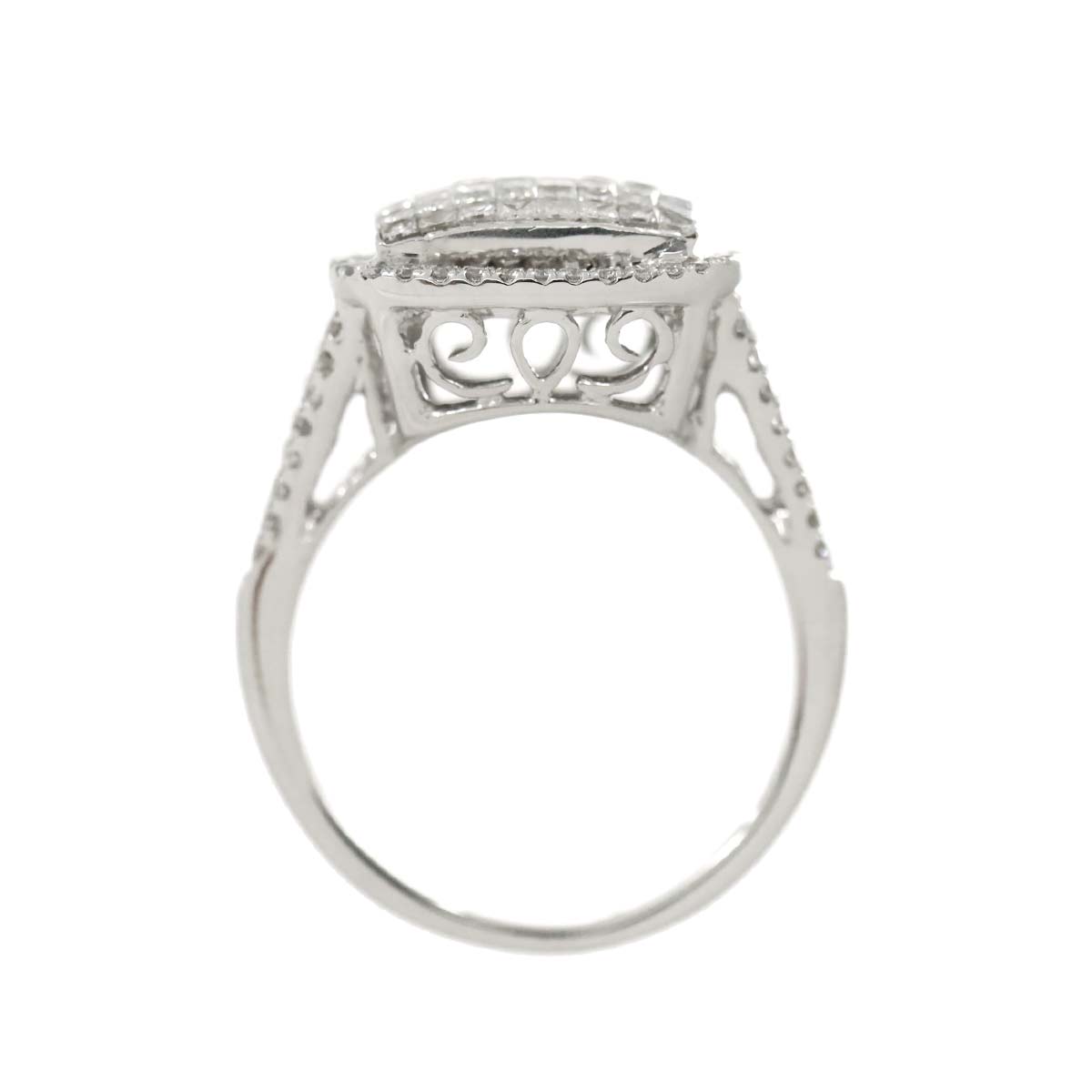 Diamond 1.29ct Ring 18K K18 WG White Gold size6(US)