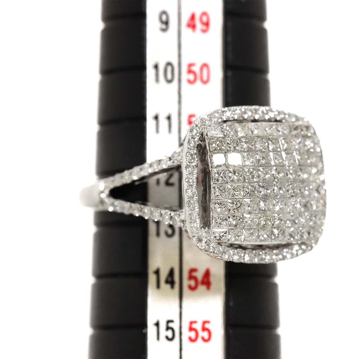 Diamond 1.29ct Ring 18K K18 WG White Gold size6(US)