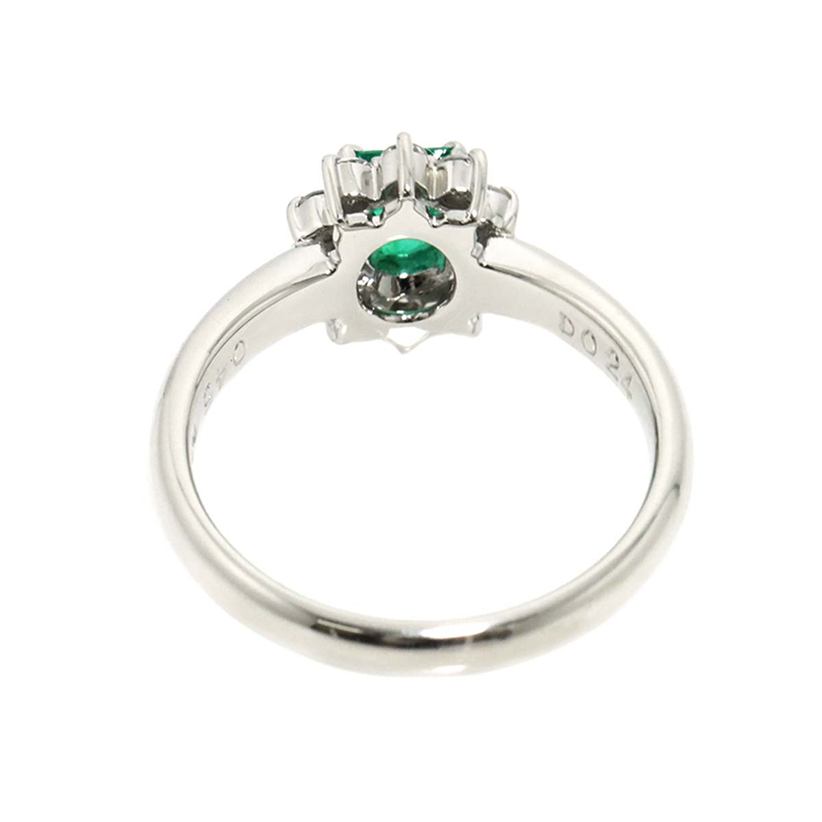 Emerald 0.45ct Diamond 0.24ct Ring Pt Platinum Size5.5-5.75(US)