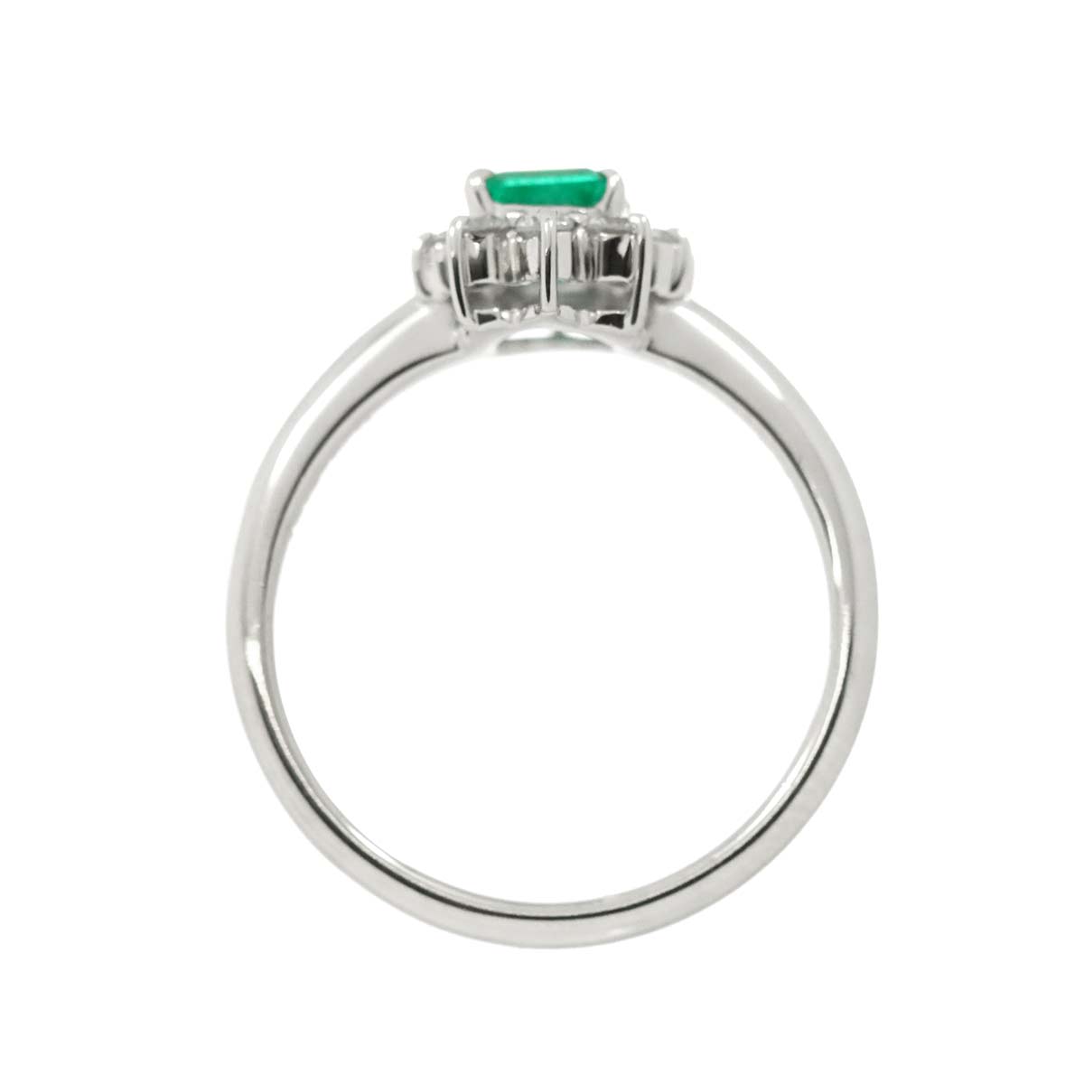 Emerald 0.45ct Diamond 0.24ct Ring Pt Platinum Size5.5-5.75(US)