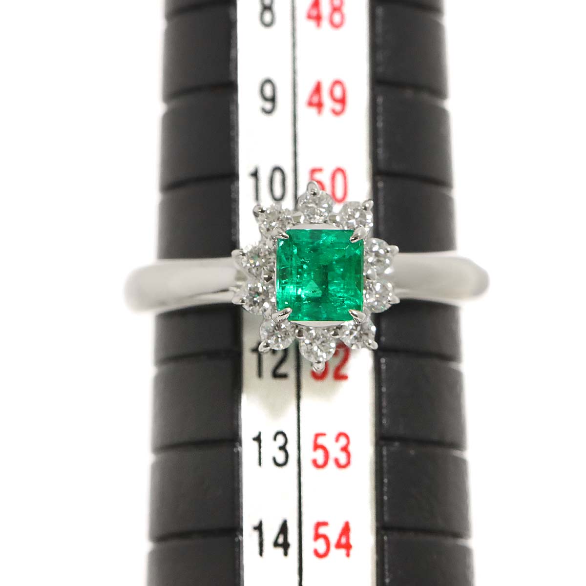 Emerald 0.45ct Diamond 0.24ct Ring Pt Platinum Size5.5-5.75(US)