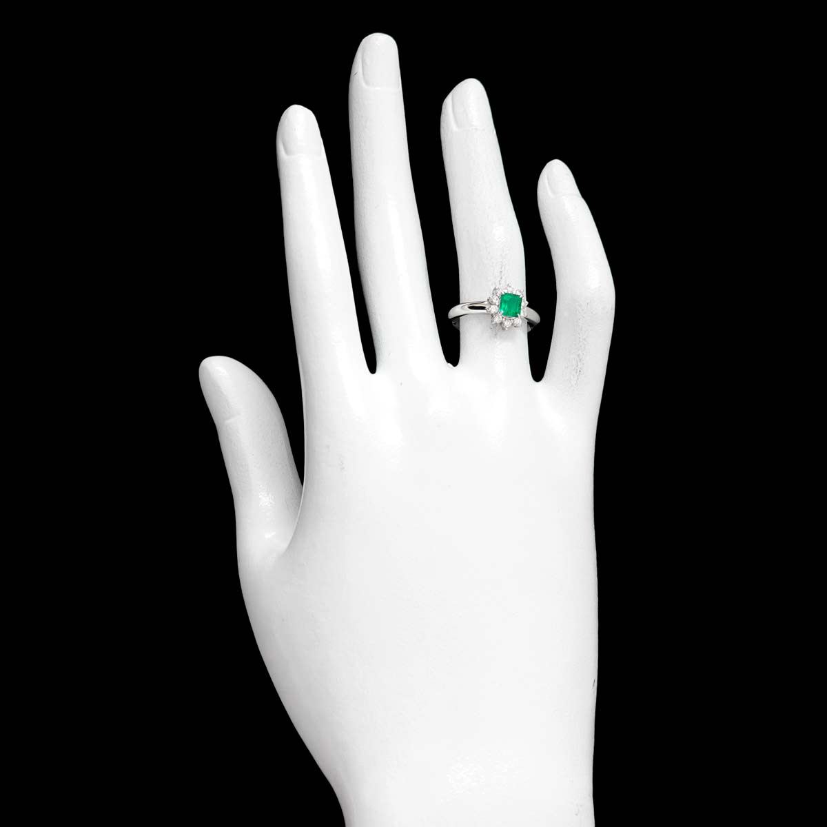 Emerald 0.45ct Diamond 0.24ct Ring Pt Platinum Size5.5-5.75(US)