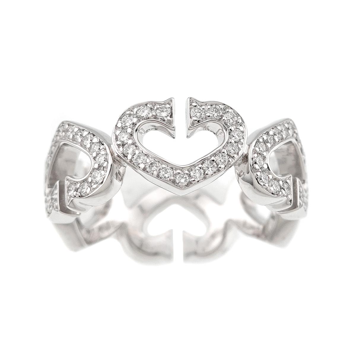 C Heart Diamond Ring 18K White Gold 750 size49 4.75-5(US)