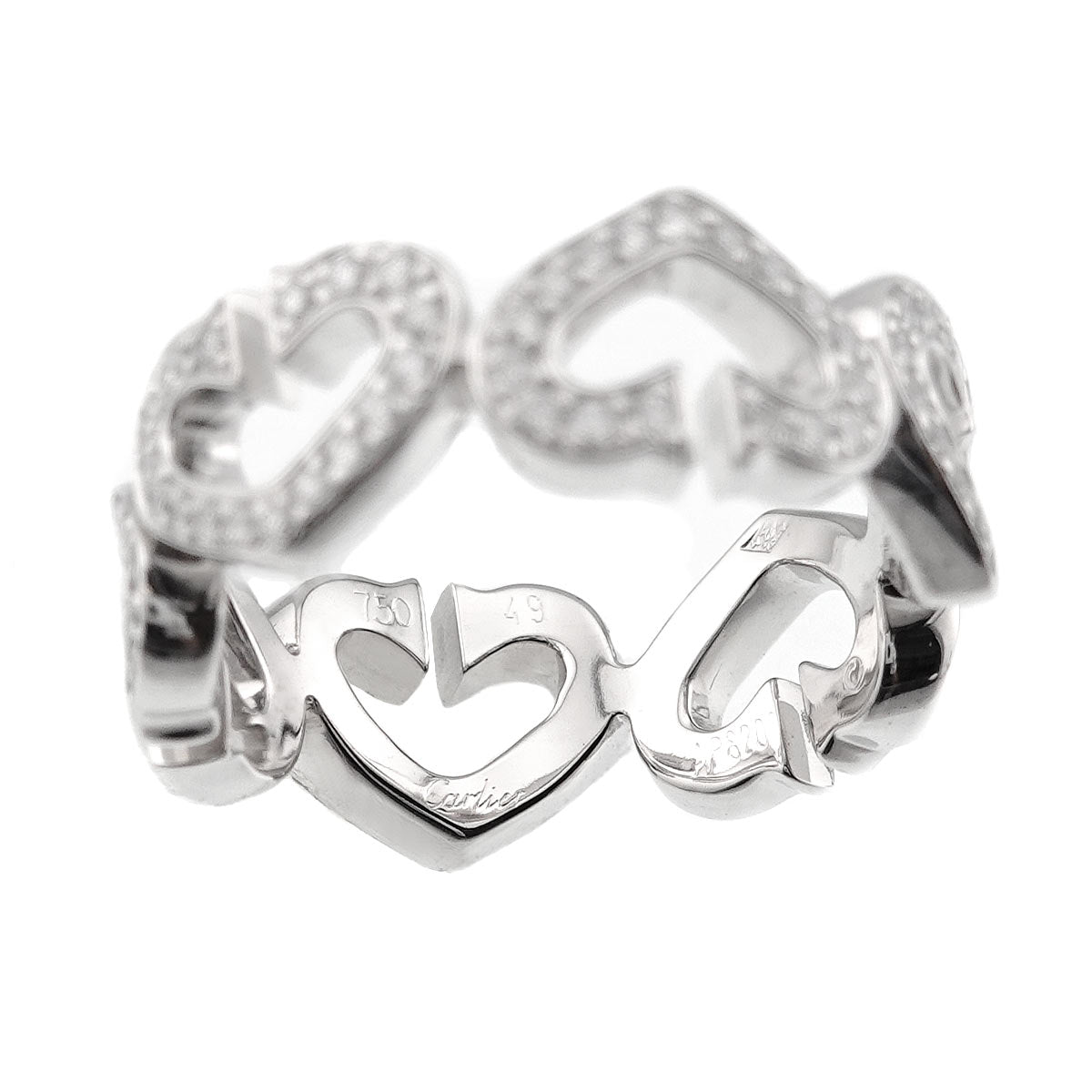 C Heart Diamond Ring 18K White Gold 750 size49 4.75-5(US)