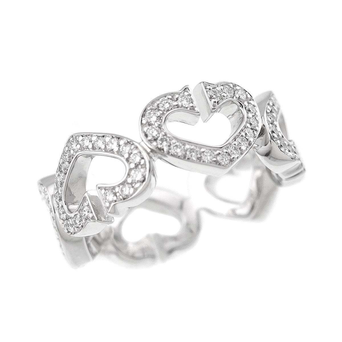 C Heart Diamond Ring 18K White Gold 750 size49 4.75-5(US)