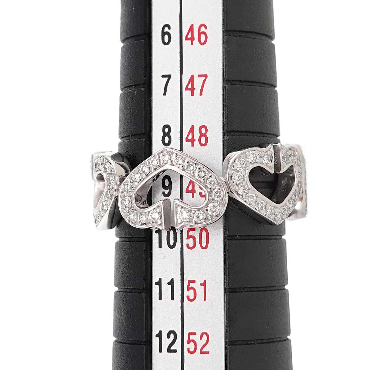 C Heart Diamond Ring 18K White Gold 750 size49 4.75-5(US)