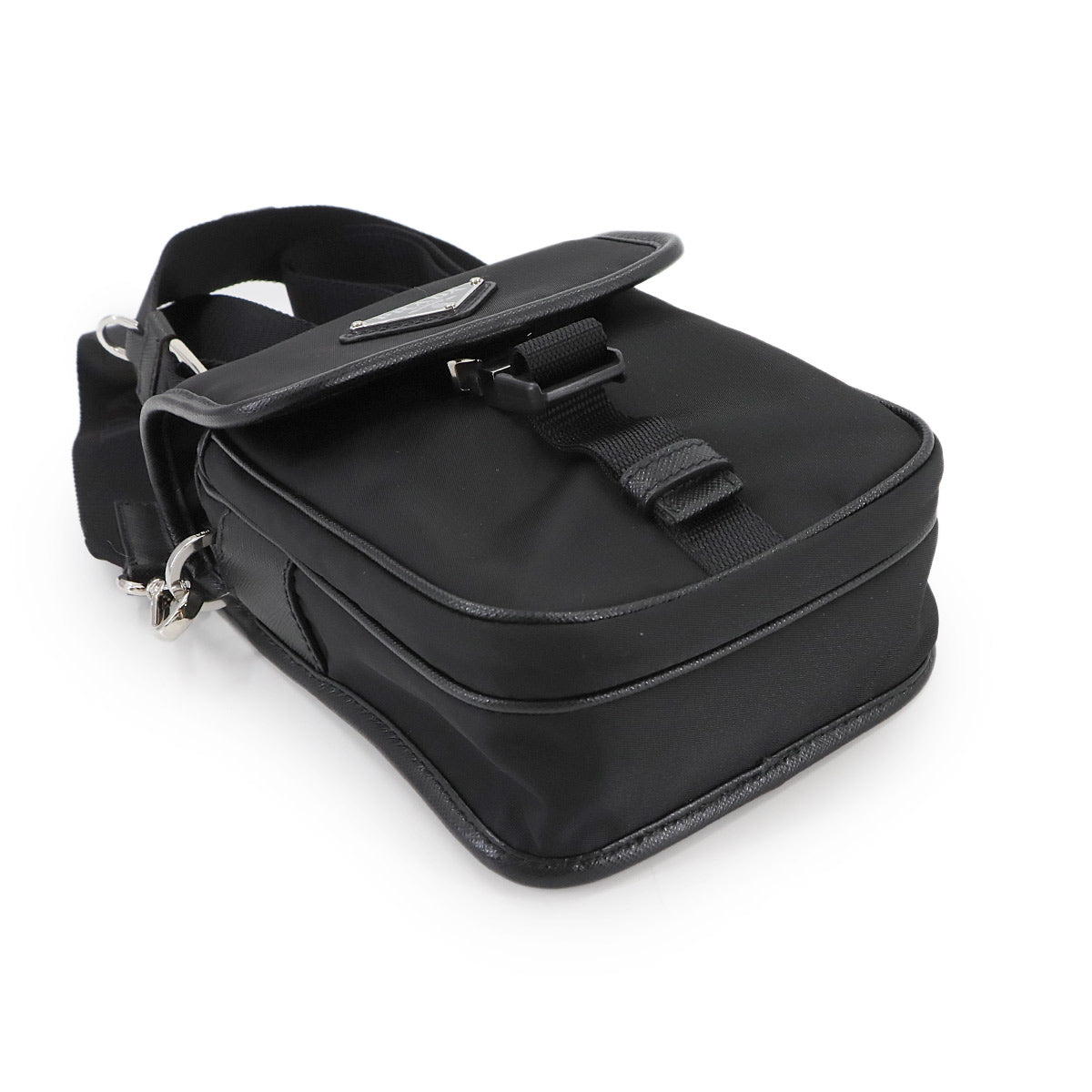 Shoulder Bag Nylon Leather Nero Black 2VD043 Purse