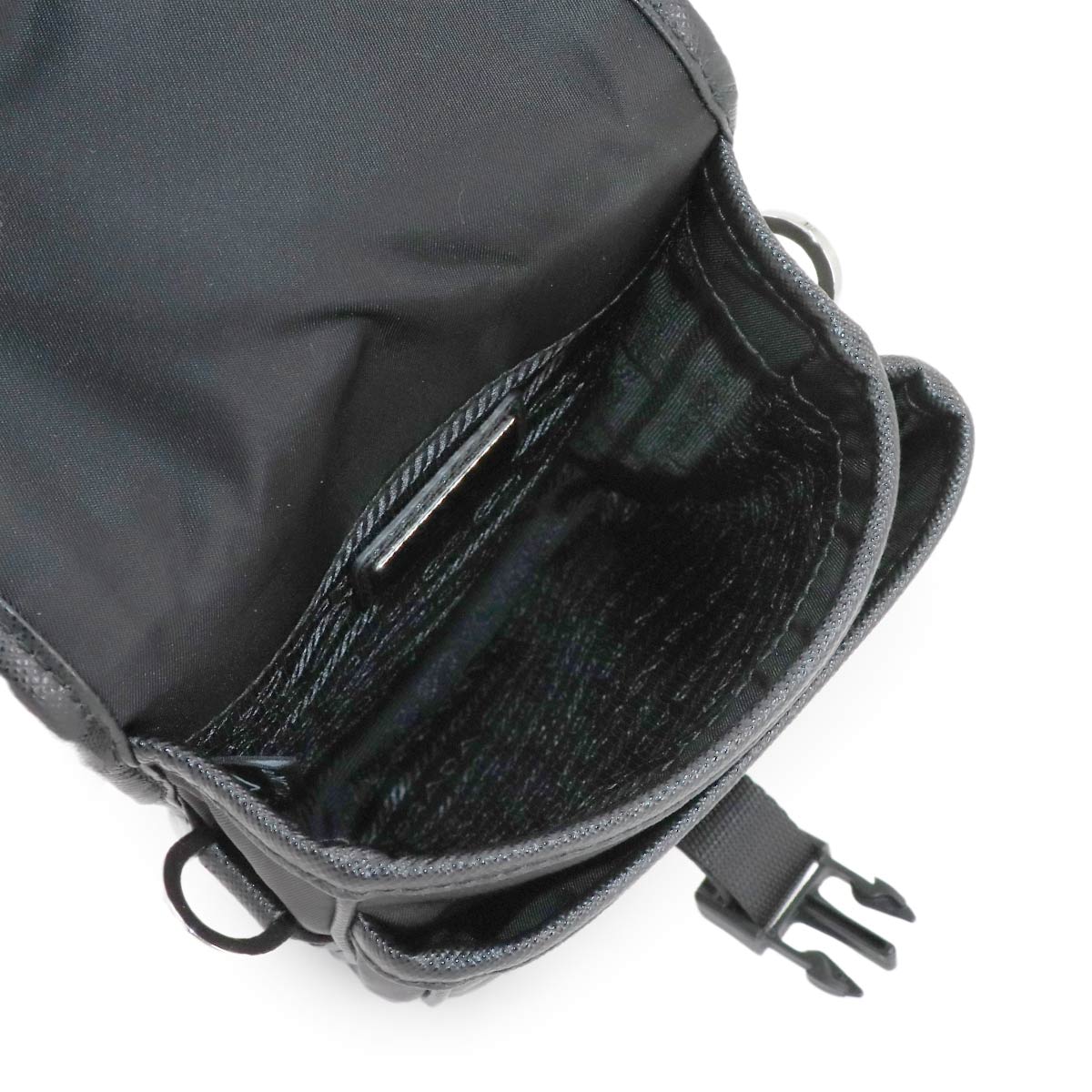 Shoulder Bag Nylon Leather Nero Black 2VD043 Purse