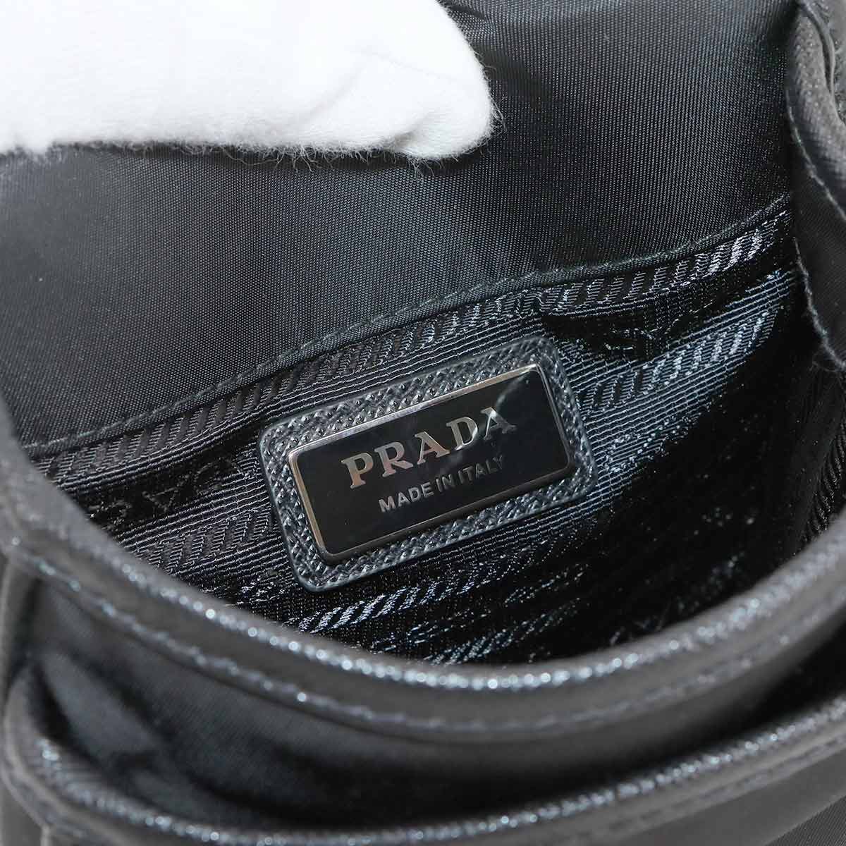 Shoulder Bag Nylon Leather Nero Black 2VD043 Purse