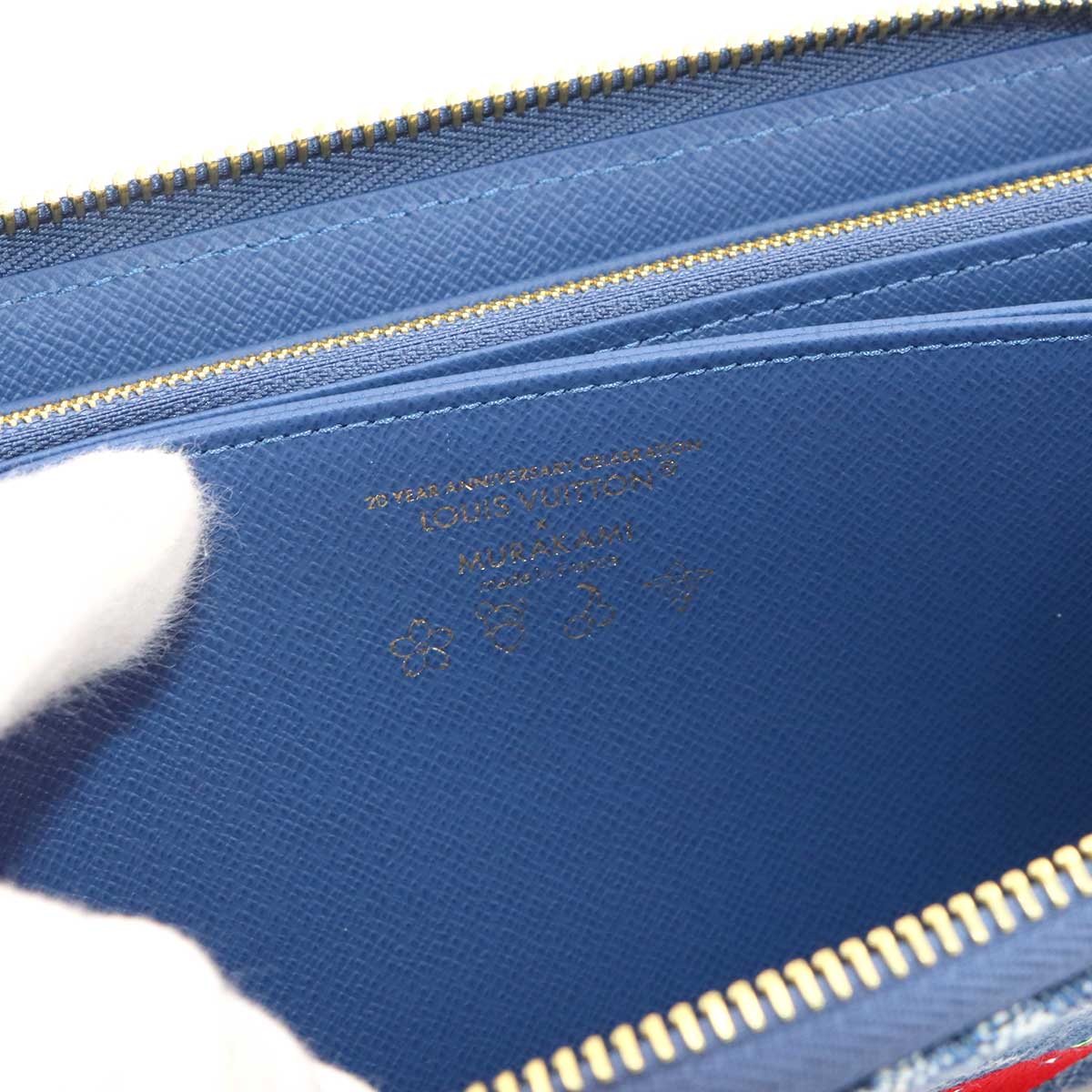 LV x TM Zippy Wallet Monogram Cherry Denim Blue M23161