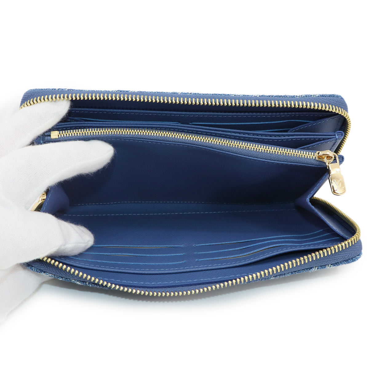 LV x TM Zippy Wallet Monogram Cherry Denim Blue M23161