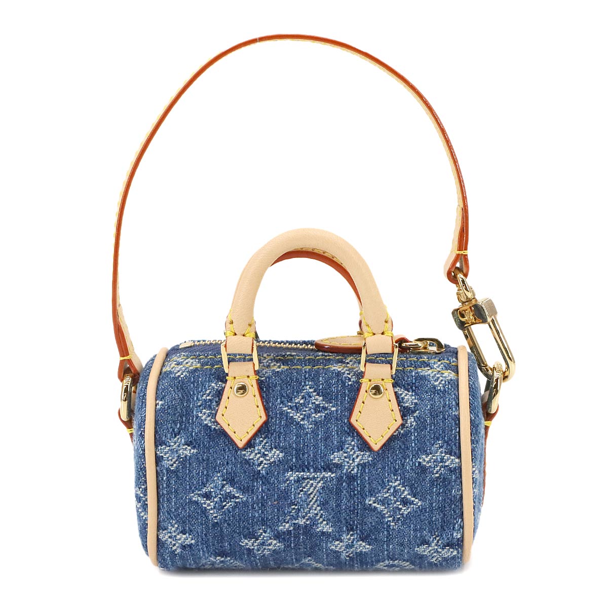 LV x TM Bag Charm Micro Speedy Monogram Cherry Denim