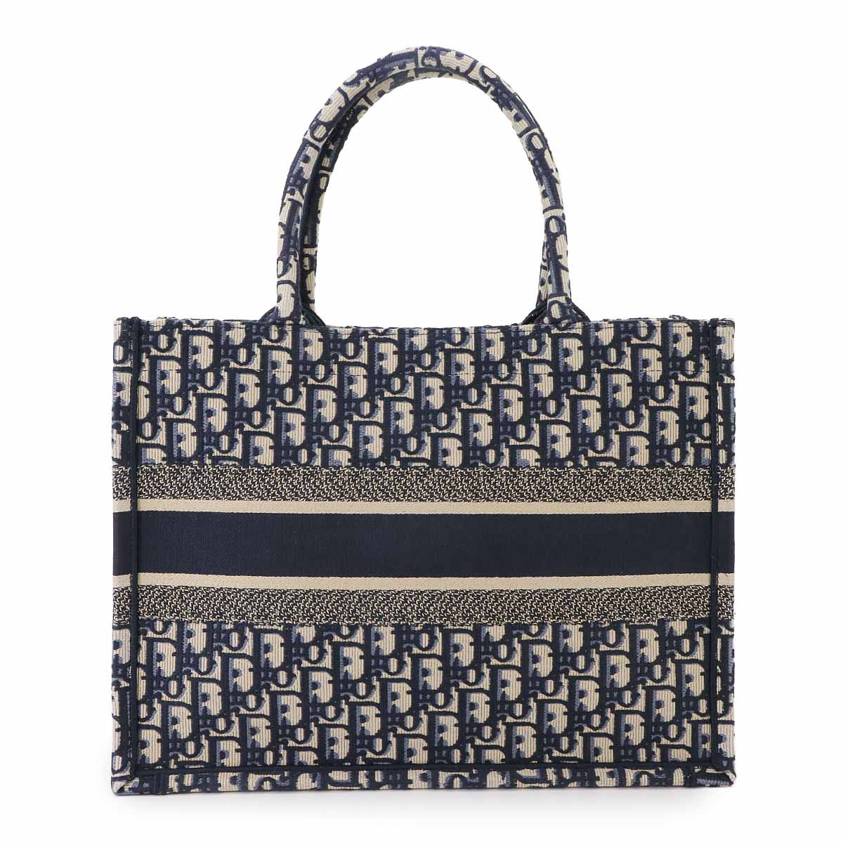 Oblique Book Tote Medium Bag Canvas Navy M1296ZRIW