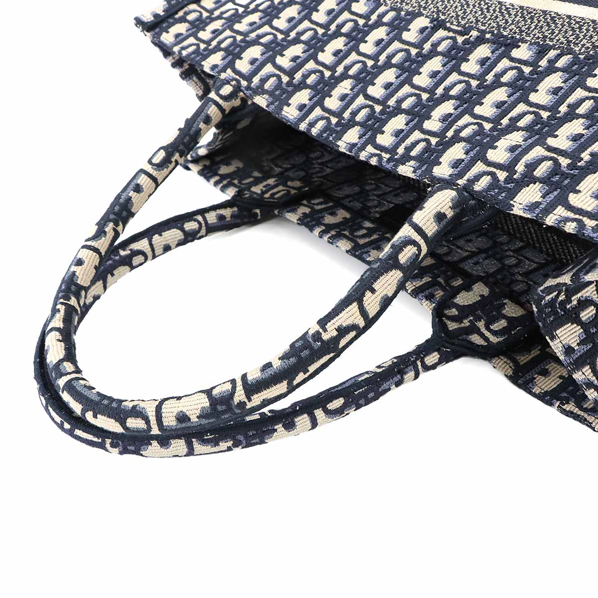 Oblique Book Tote Medium Bag Canvas Navy M1296ZRIW