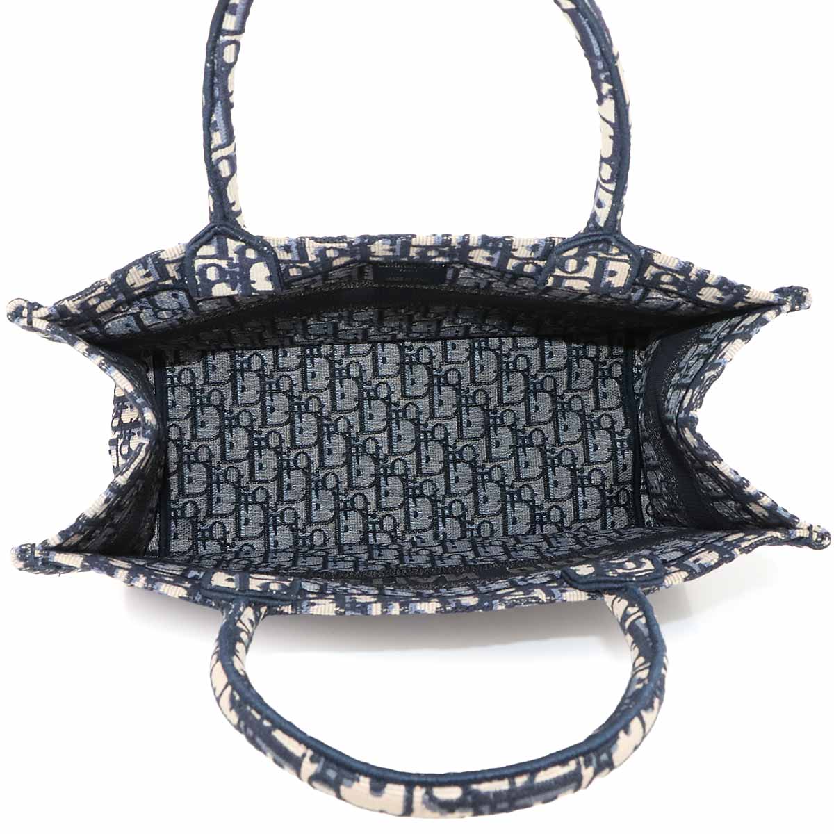 Oblique Book Tote Medium Bag Canvas Navy M1296ZRIW