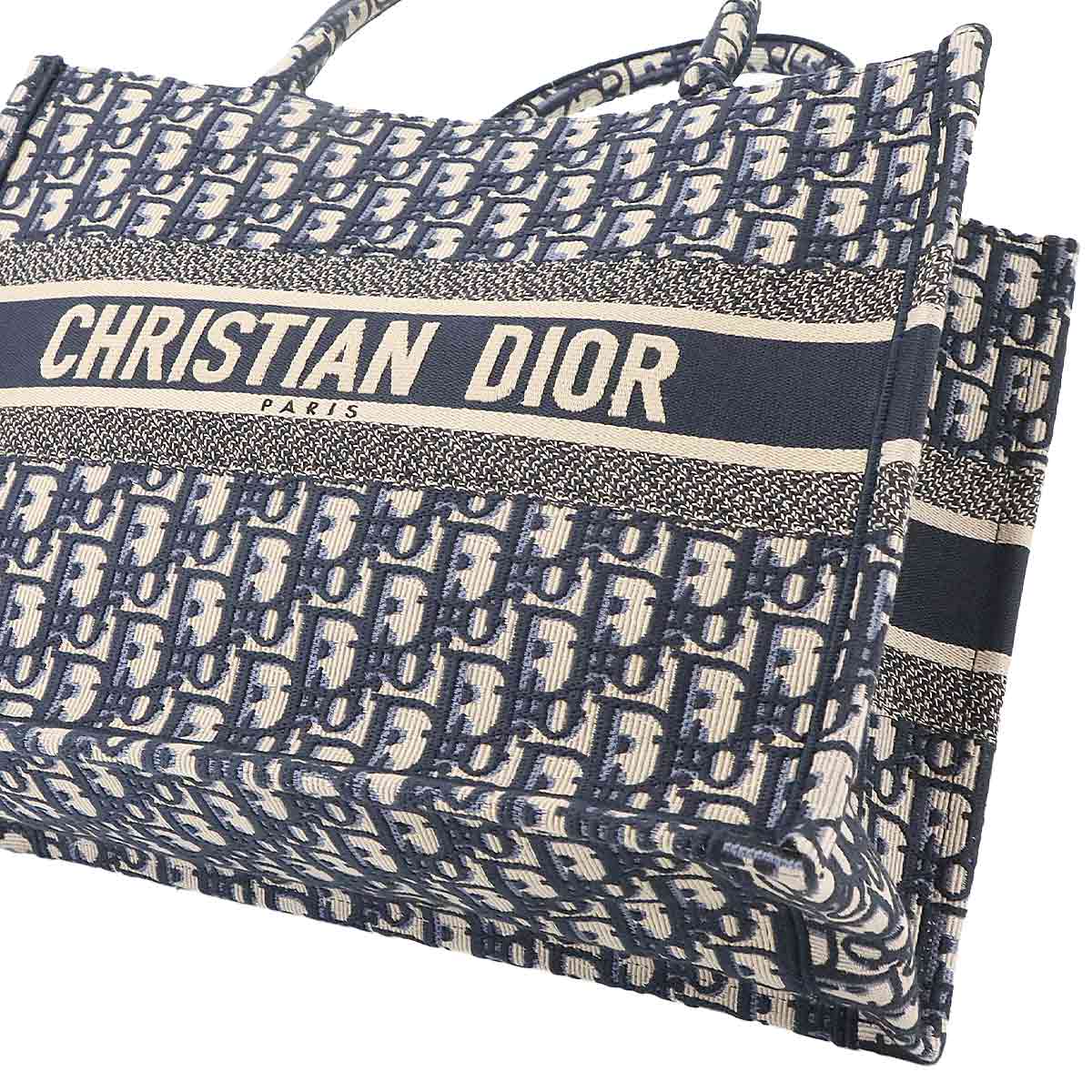 Oblique Book Tote Medium Bag Canvas Navy M1296ZRIW